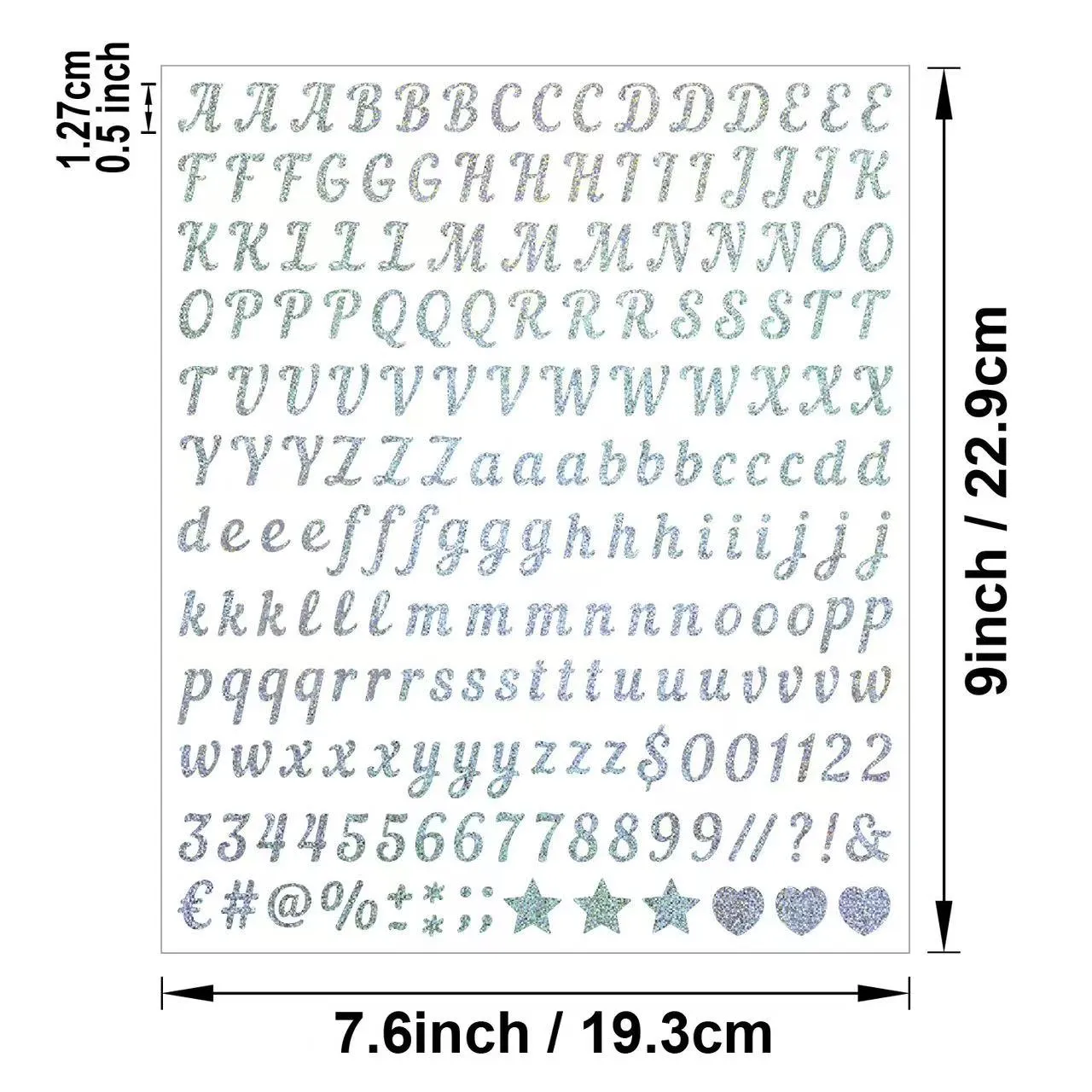 বর্ণানুক্রমিক এবং সংখ্যাসূচক বেলেপাথরের আলংকারিক স্টিকার